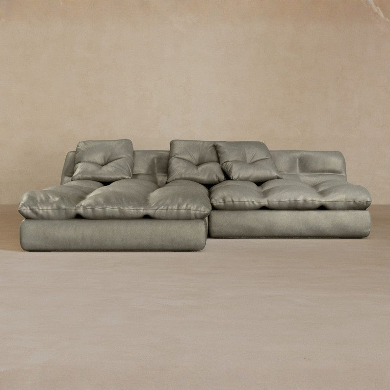 Right Chaise 01-Full Grain Leather-Greige