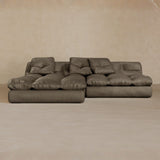 Right Chaise 01-Full Grain Leather-Stone
