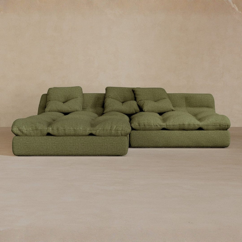 Right Chaise 01-Linen Blend-Olive
