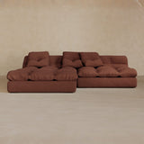 Right Chaise 01-Linen Blend-Oxblood