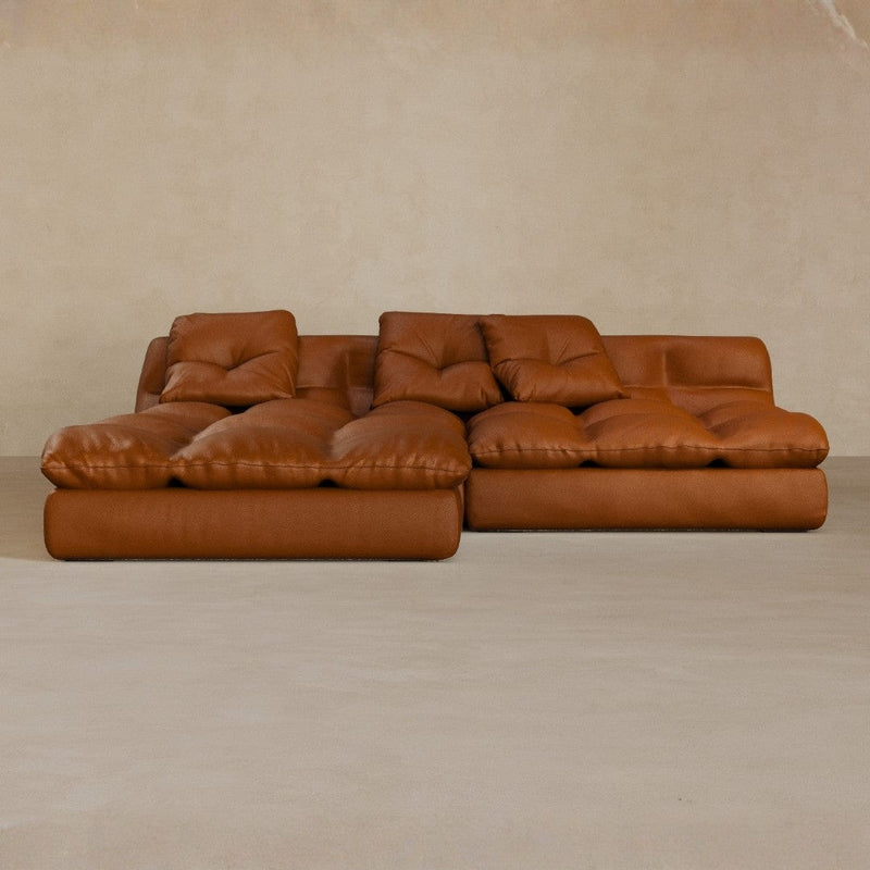 Right Chaise 01-Top Grain Leather-Brandy