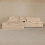 Right Chaise 01-Top Grain Leather-Chalk