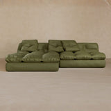 Right Chaise 01-Top Grain Leather-Olive