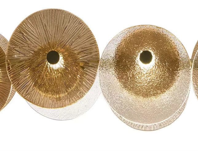 Round Luxe Gold Glass Chandelier — lifestyle