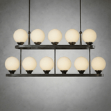 Halo Strata Two-Tier Rectangular Chandelier