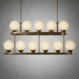 Halo Strata Two-Tier Rectangular Chandelier