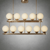 Halo Strata Two-Tier Rectangular Chandelier