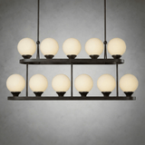 Halo Strata Two-Tier Rectangular Chandelier