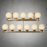 Halo Strata Two-Tier Rectangular Chandelier