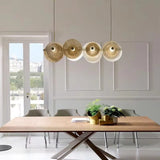 Round Luxe Gold Glass Chandelier