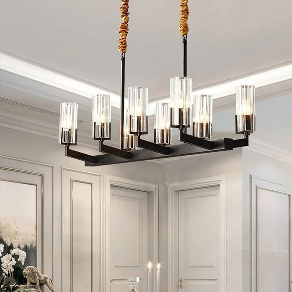 VALERIA MEDIUM 6 ARMS CHANDELIER BRASS GLASS CHANDELIER LIGHTING