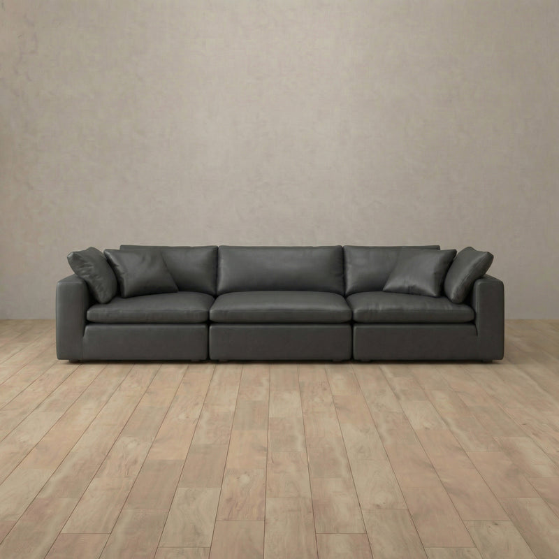 Top Grain Leather::Heavens Sofa Heavens 3-Seater Charcoal Top Grain Leather 7:TGL