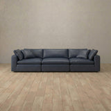 Top Grain Leather::Heavens Sofa Heavens 3-Seater InkBlue Top Grain Leather