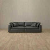 Top Grain Leather::Heavens Sofa Heavens Loveseat Charcoal Top Grain Leather [grid:7:TGL]