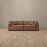 Linen Blend::Heavens Sofa Heavens Loveseat Cognac Linen Blend v2 [grid:4:LB]