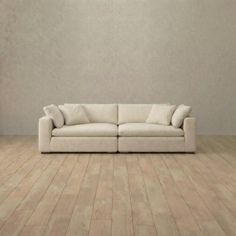 The Heavens Sofa Loveseat (100") — Cream