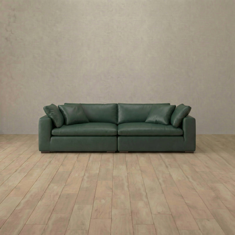 Top Grain Leather::Heavens Sofa Heavens Loveseat Forest Green Top Grain Leather 5:TGL