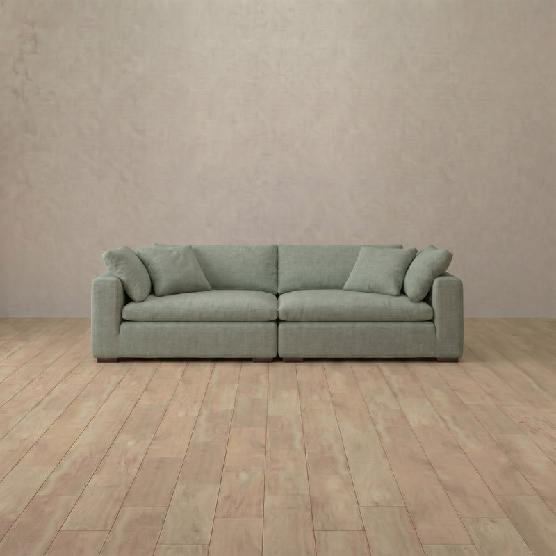 The Heavens Sofa Loveseat (100") — Sage