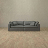 Top Grain Leather::Heavens Sofa Heavens Loveseat Smoke Top Grain Leather