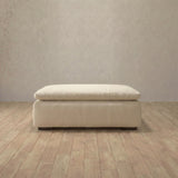 Top Grain Leather::Heavens Sofa Heavens Ottoman Cream Top Grain Leather