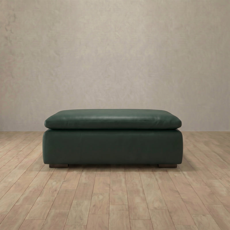 Top Grain Leather::Heavens Sofa Heavens Ottoman Forest Green Top Grain Leather 5:TGL