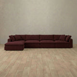 Boucle::Heavens Sofa Heavens Right Chaise  Burgundy Boucle [grid:6:BCL]