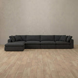 Linen Blend::Heavens Sofa Heavens Right Chaise  Charcoal Linen Blend [grid:7:LB]
