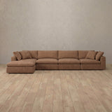 Linen Blend::Heavens Sofa Heavens Right Chaise  Cognac Linen Blend [grid:4:LB]