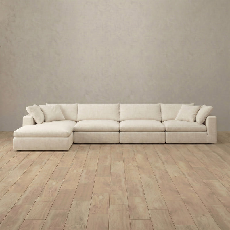 The Heavens Sofa Chaise Sectional (150") — Cream