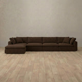 Boucle::Heavens Sofa Heavens Right Chaise  Espresso  Boucle [grid:8:BCL]