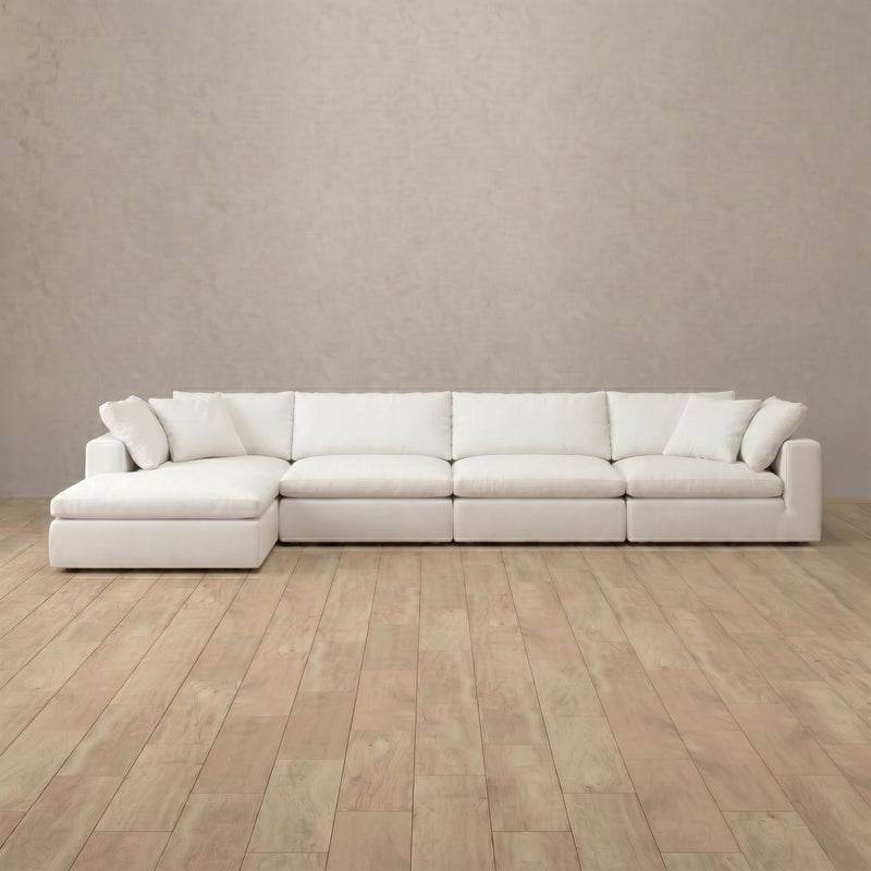 Top Grain Leather::Heavens Sofa  Heavens Right Chaise  OffWhite Top Grain Leather 1:TGL
