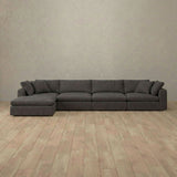 Linen Blend::Heavens Sofa Heavens Right Chaise  Smoke Linen Blend