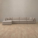 Boucle::Heavens Sofa  Heavens Right Chaise  Taupe Boucle [grid:3:BCL]