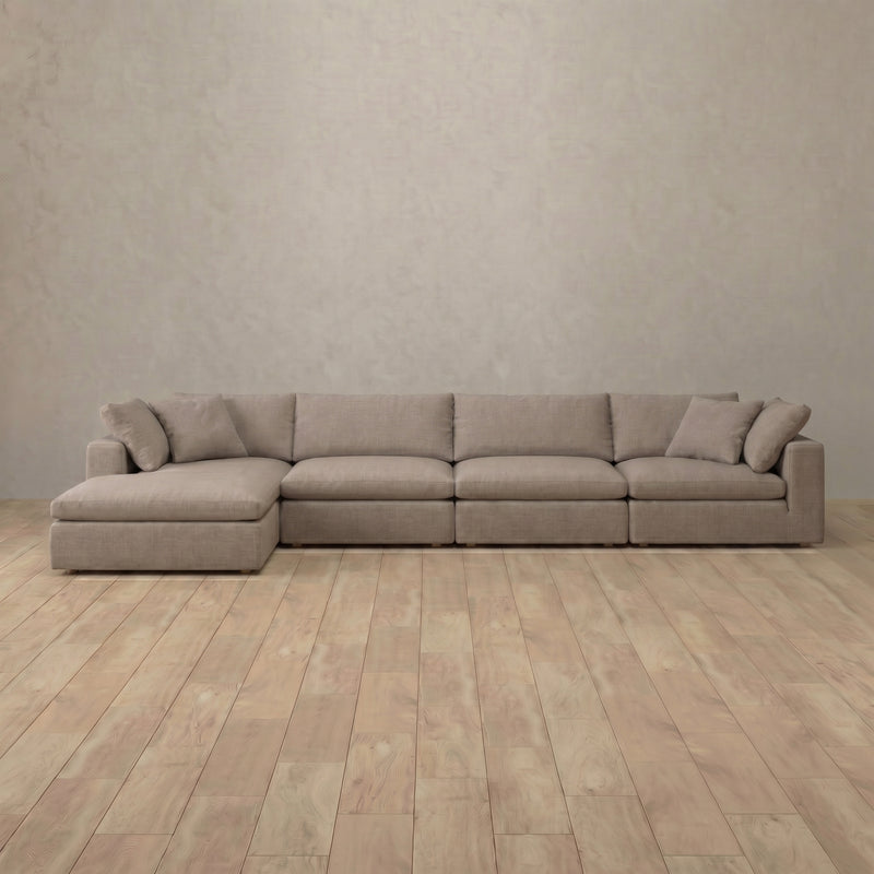 The Heavens Sofa Chaise Sectional (150") — Taupe