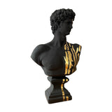 David in Black & Side Golden Strips Sculpture