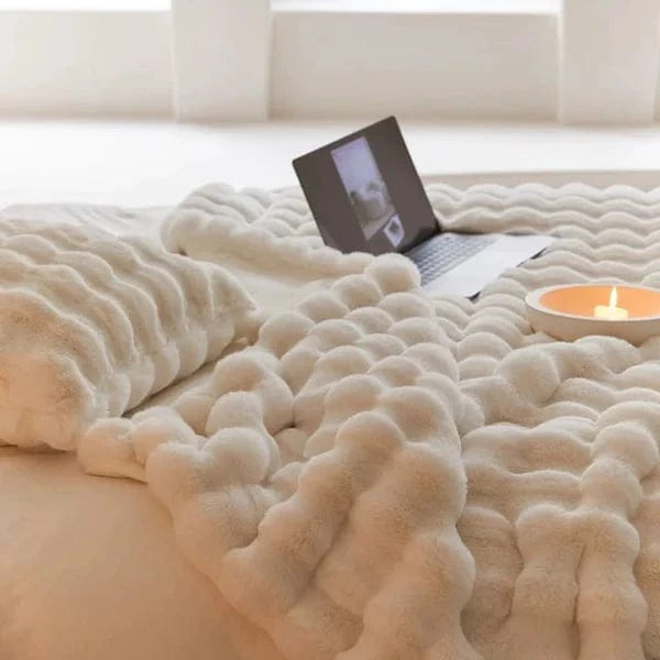 Rabbit Faux-Fur Pillow — lifestyle