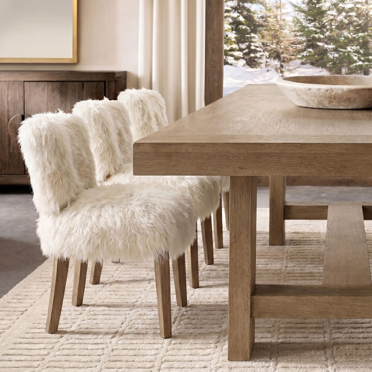 Aspen Sheepskin Cloud Dining Chair — lifestyle