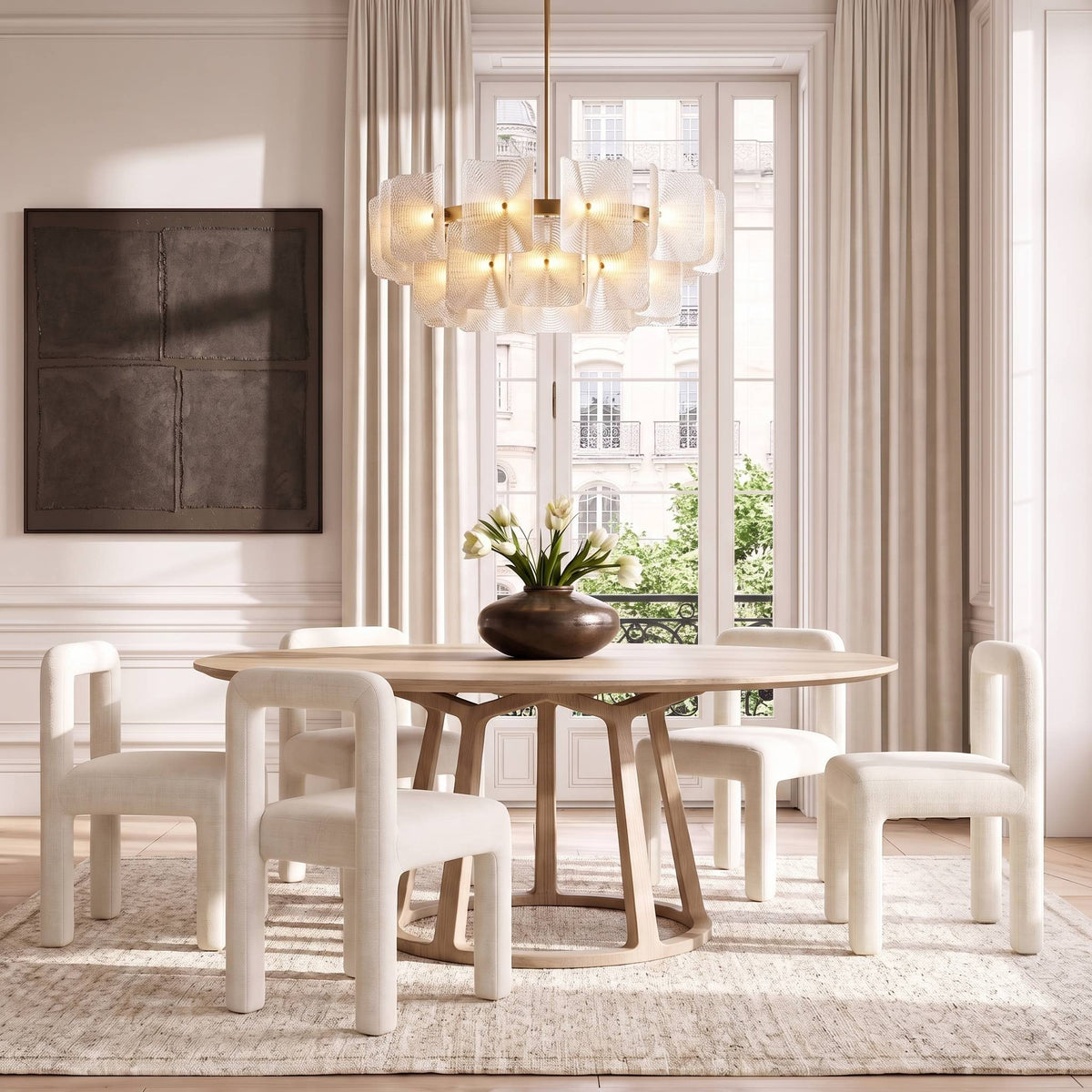 Round Modern Dining Table — lifestyle