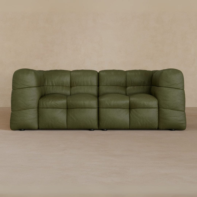 2 seater-Full Grain Leather-olive