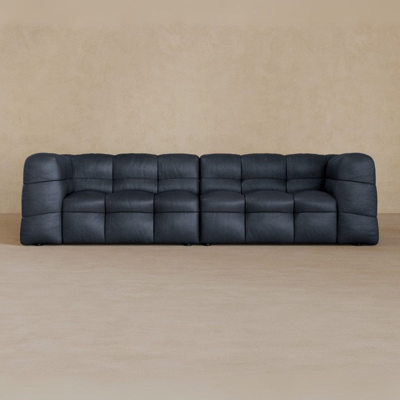 3 Seater-Top Grain Leather-Navy