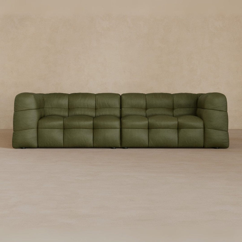 3 Seater-Top Grain Leather-Olive