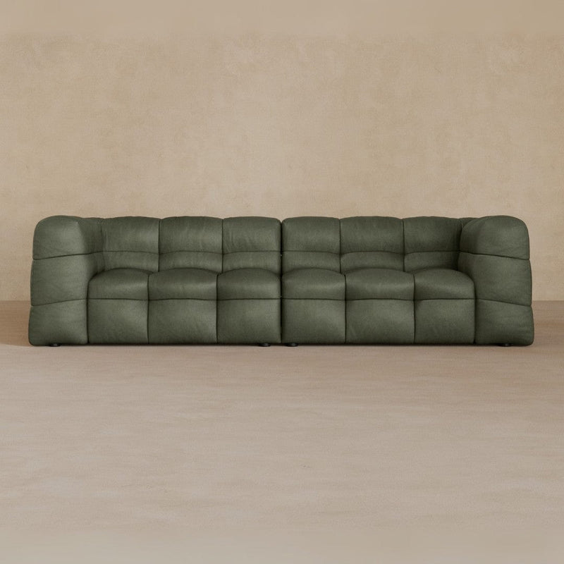 3 Seater-Top Grain Leather-Sage