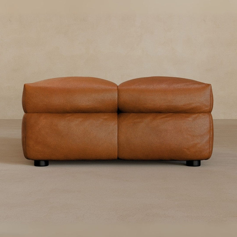 Ottoman-Full Grain Leather-brandy