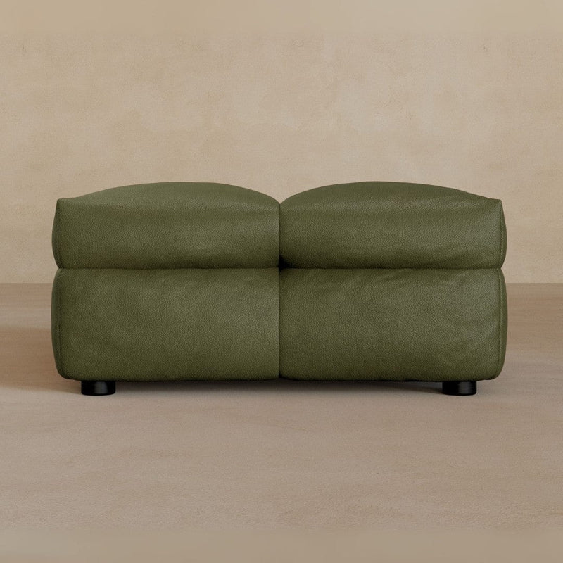 Ottoman-Full Grain Leather-olive