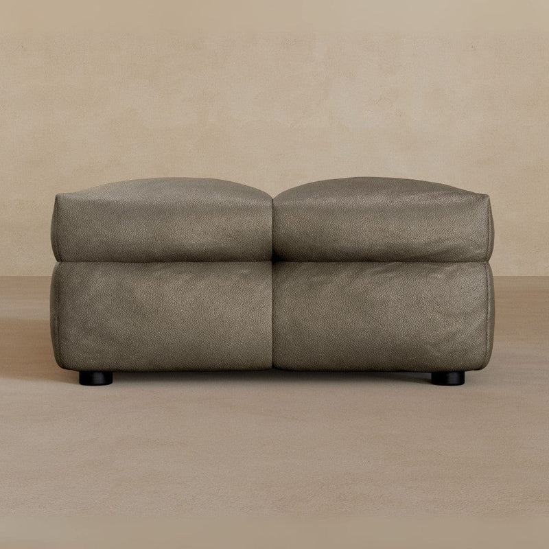 Ottoman-Full Grain Leather-stone