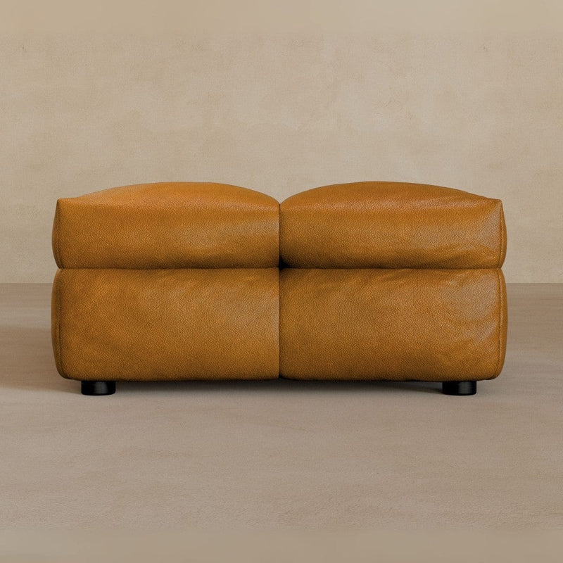 Ottoman-Top Grain Leather-Camel