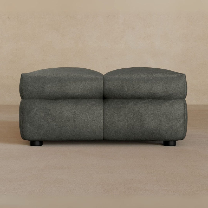 Ottoman-Top Grain Leather-Graphite