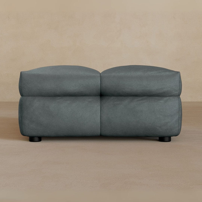 Ottoman-Top Grain Leather-Pewter