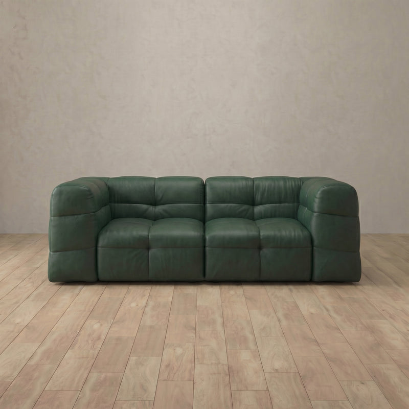 Top Grain Leather::Juna Comfort Sofa 2 Seater Forest Green Top Grain Leather 5:TGL