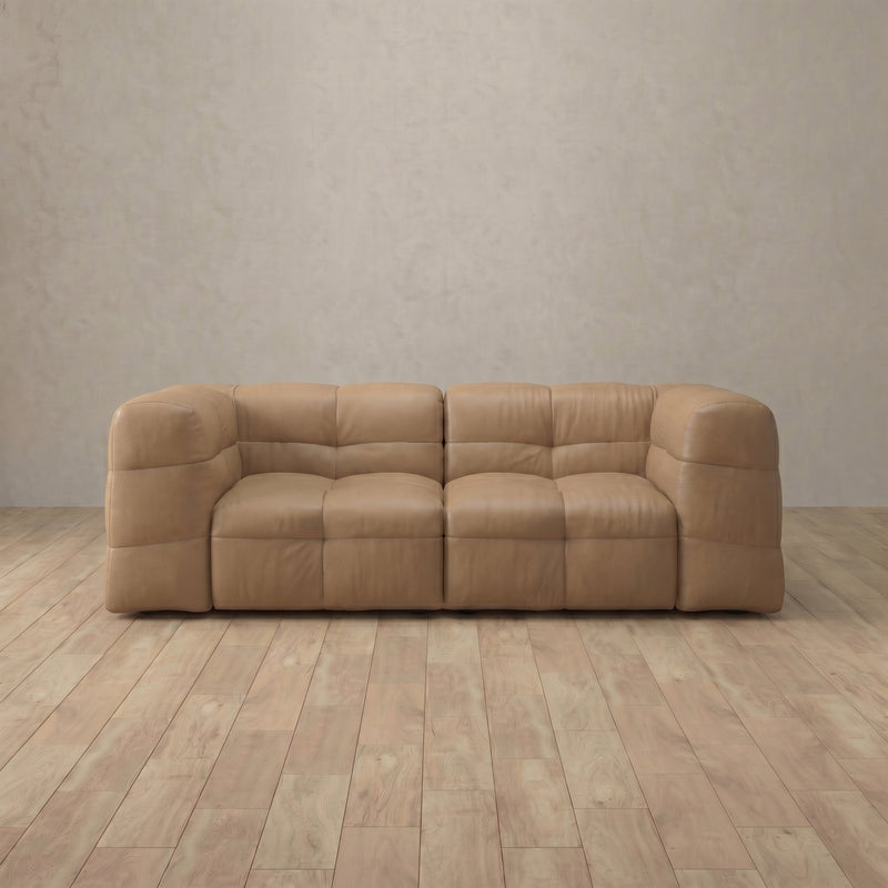 Top Grain Leather::Juna Comfort Sofa 2 Seater Latte Top Grain Leather 3:TGL